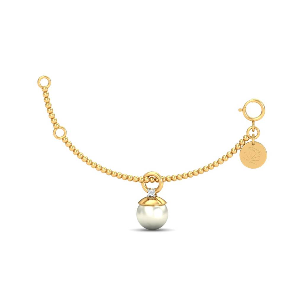 KuberBox 18K Yellow Gold Pearl Dazzle Charm