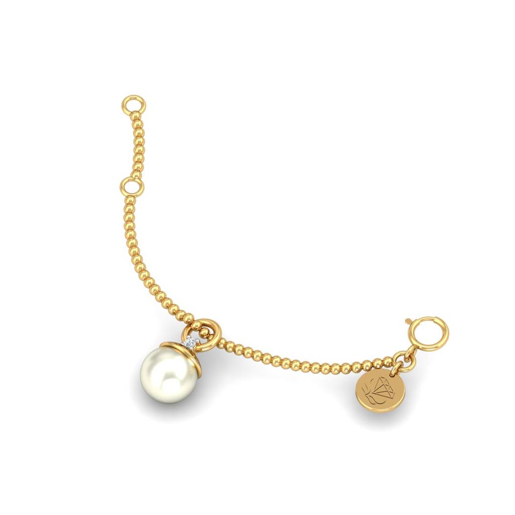 KuberBox 18K Yellow Gold Pearl Dazzle Charm