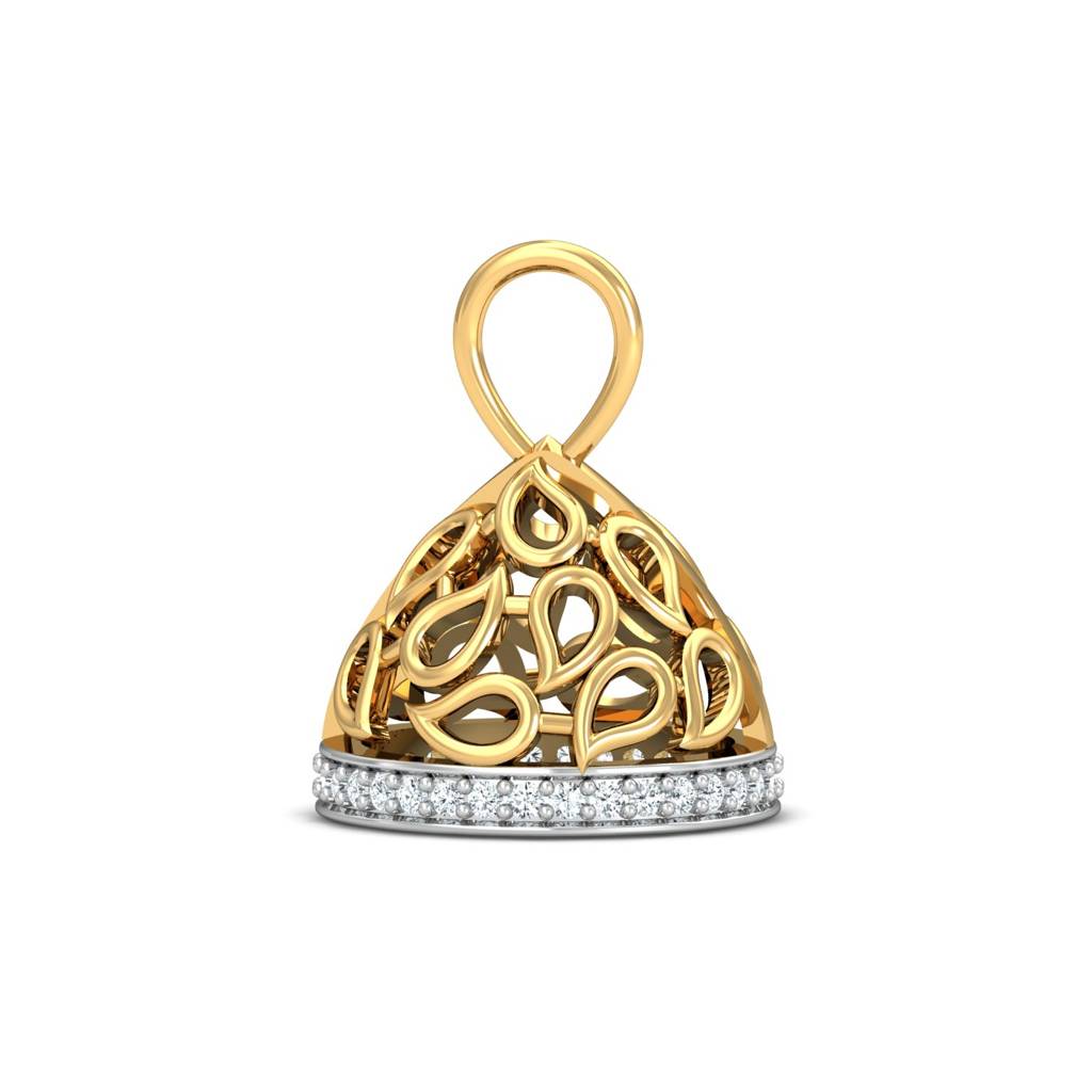 KuberBox 18K Yellow Gold Paisley Dome Charm