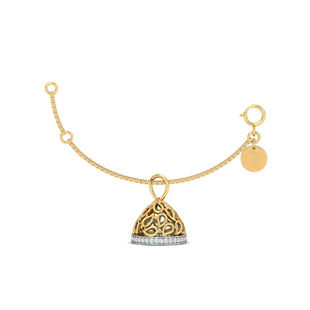 KuberBox 18K Yellow Gold Paisley Dome Charm