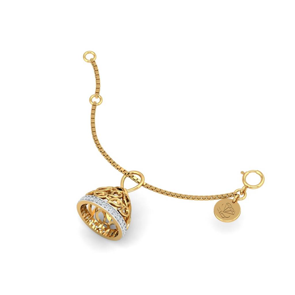 KuberBox 18K Yellow Gold Paisley Dome Charm