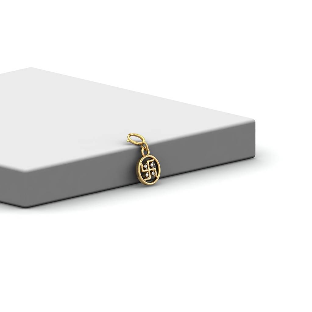 Kuberbox 18K Yellow Gold Swastika Charm : CH2044_18K