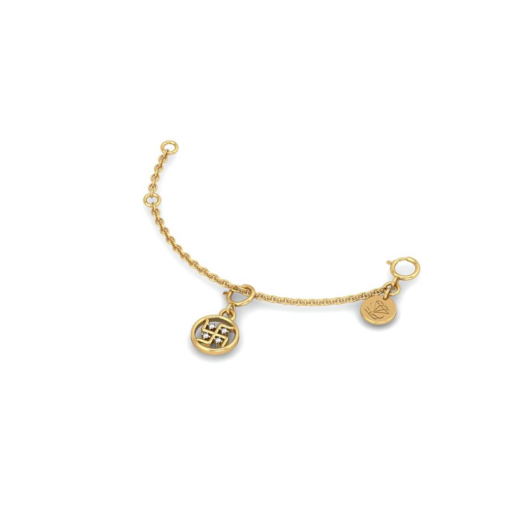 Kuberbox 18K Yellow Gold Swastika Charm : CH2044_18K