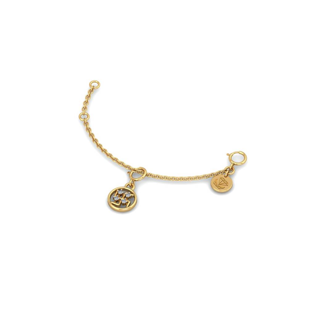 Kuberbox 18K Yellow Gold Diamond Swastika Charm : CH2045_18K