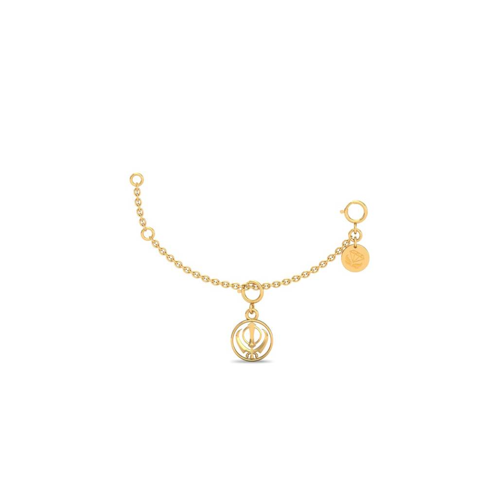 Kuberbox 18K Yellow Gold Simple Khanda Charm : CH2050_18K