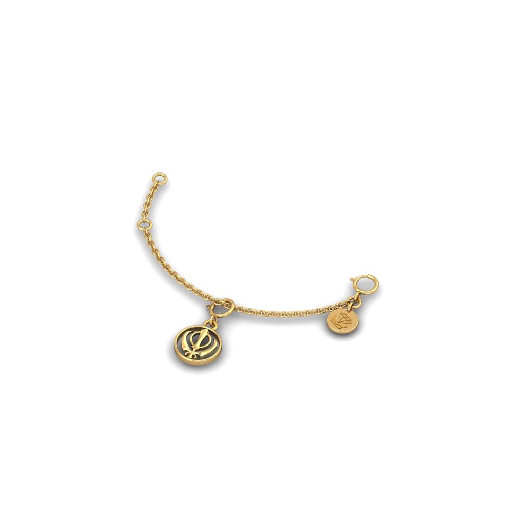 Kuberbox 18K Yellow Gold Simple Khanda Charm : CH2050_18K