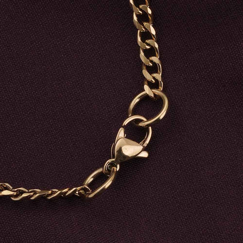Palmonas 18K Gold Plated Cuban Chain | 3 Mm For Mens Waterproof & Anti-Tarnish : CHAIN-005-B