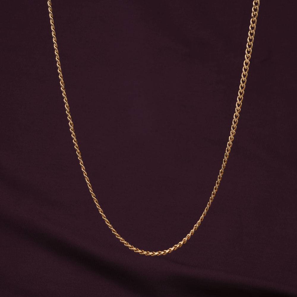 Palmonas 18K Gold Plated Cuban Chain | 3 Mm For Mens Waterproof & Anti-Tarnish : CHAIN-005-B