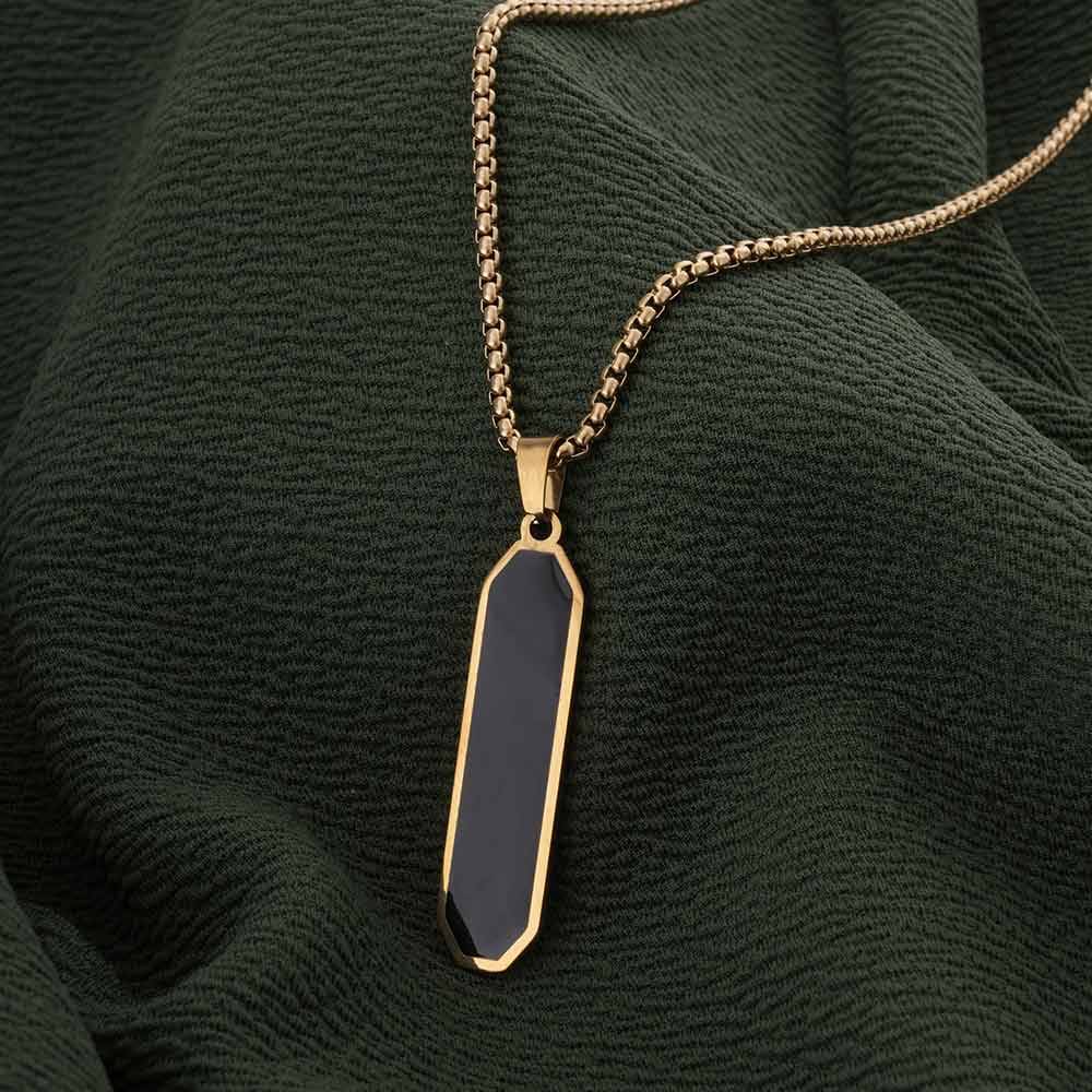 Palmonas 18K Gold Plated Midnight Prism Necklace- Gold For Mens Waterproof & Anti-Tarnish : CHAIN029