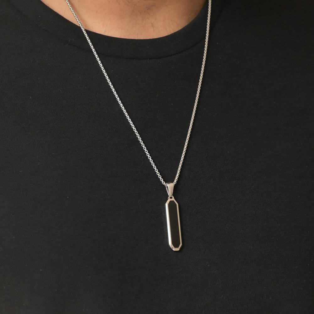 Midnight Prism Necklace- Silver : CHAIN030