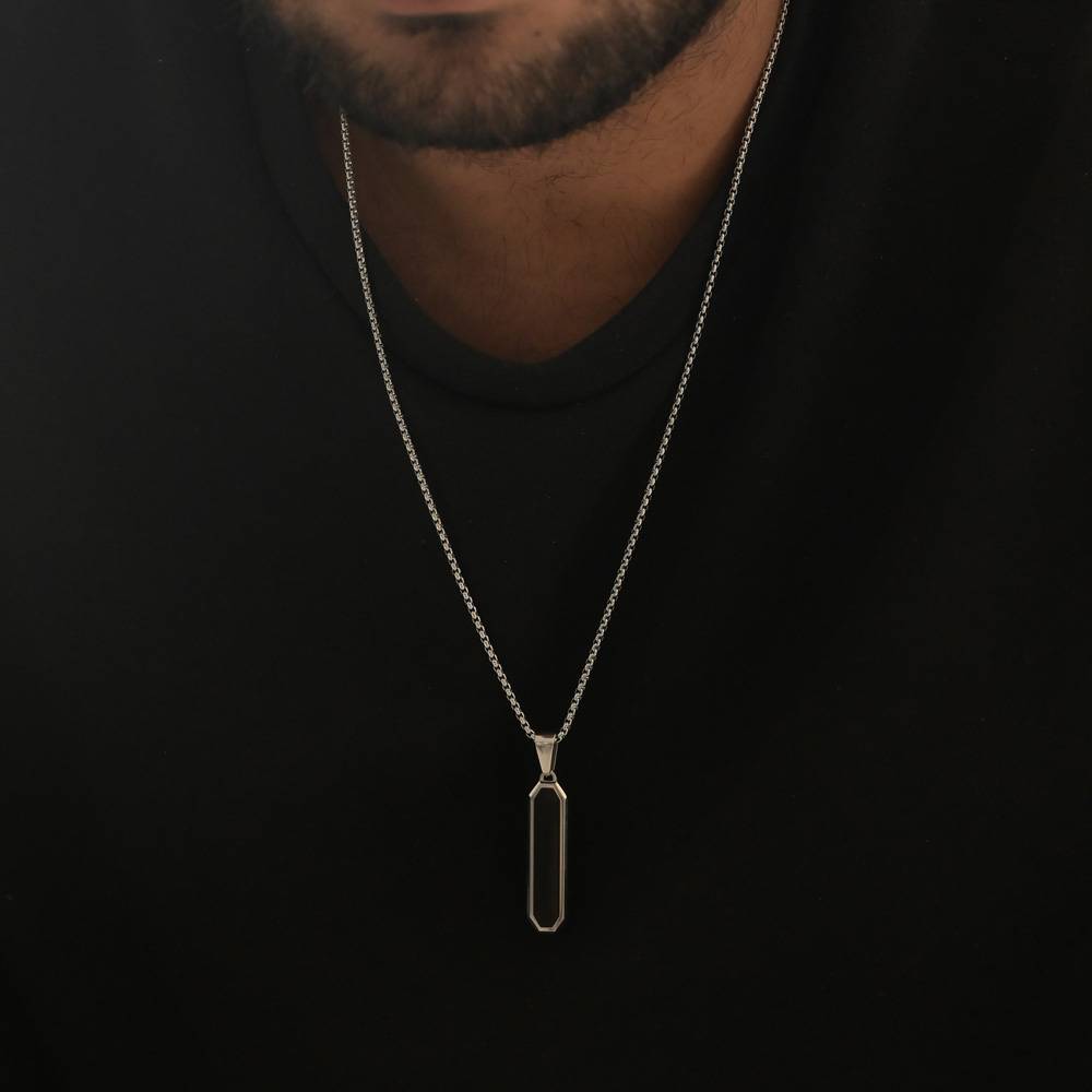 Midnight Prism Necklace- Silver : CHAIN030