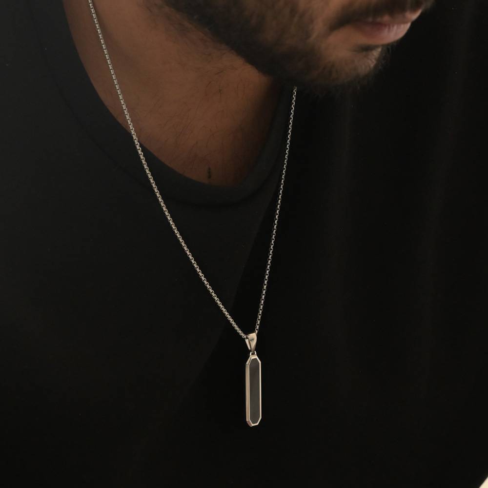 Midnight Prism Necklace- Silver : CHAIN030