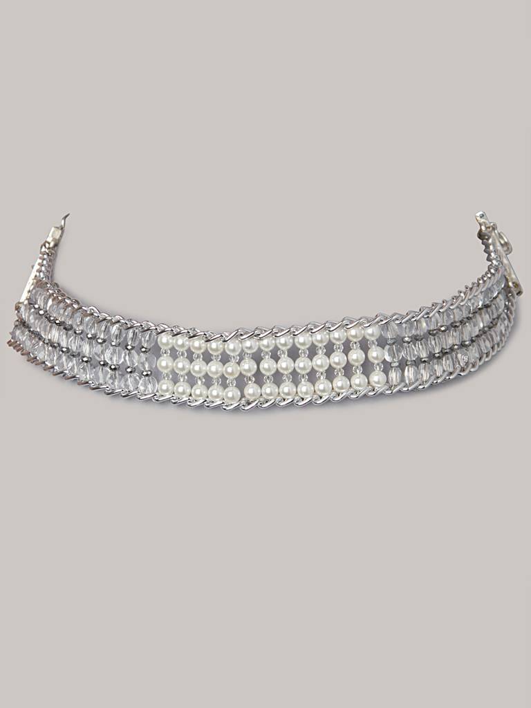 Modern And Vintage Pearl Choker : CK-183-01WHITE