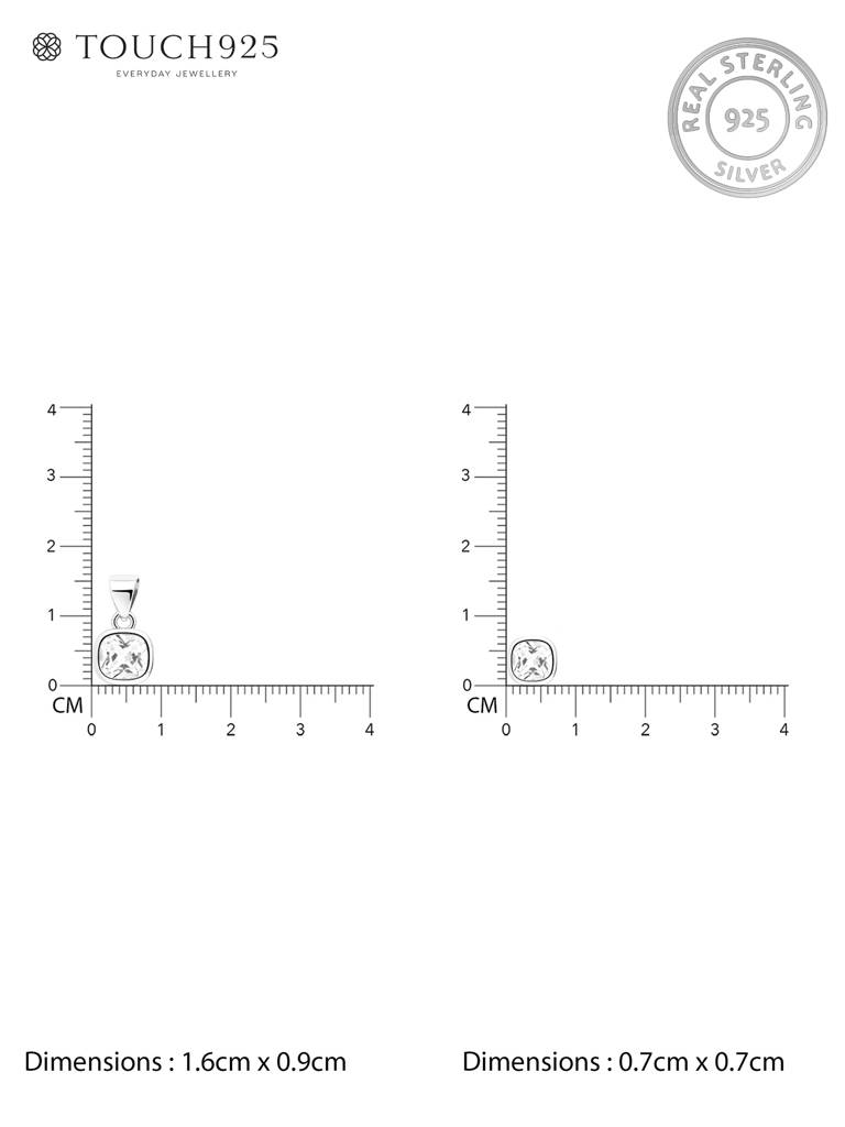 Solitaire Cushion Pendant Set : CMLPS327