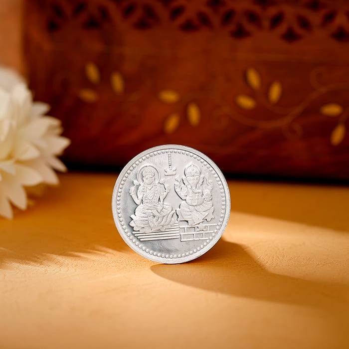 Silver Lakshmi Ganesh Blessing Coin (20G) : CO022