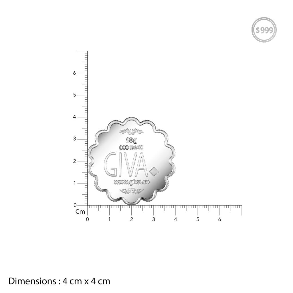 Giva 999 Silver Lakshmi And Ganesh Coin (20G) : CO026