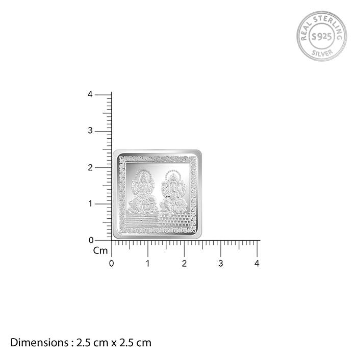 Giva 999 Silver Lakshmi And Ganesh Square Coin (10G) : CO027