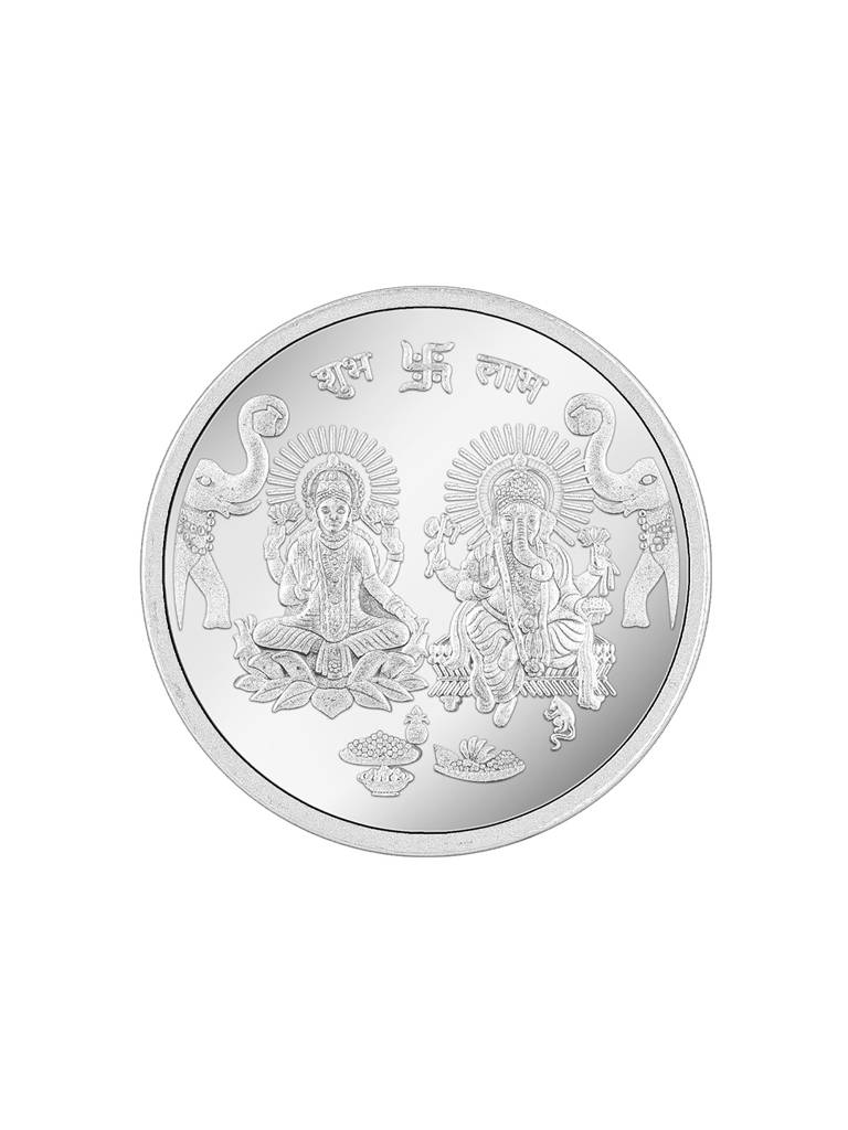 Giva 999 Sterling Silver Goddess Lakshmi And Lord Ganesh Silver Coin - 20G : CO038