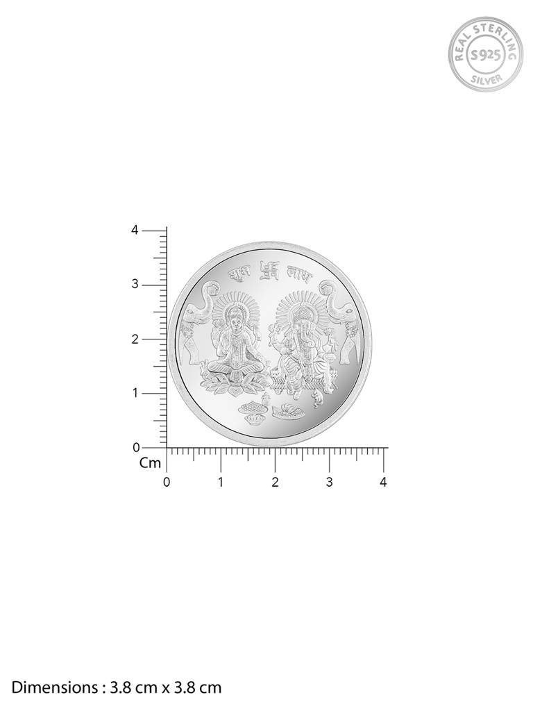 Giva 999 Sterling Silver Goddess Lakshmi And Lord Ganesh Silver Coin - 20G : CO038
