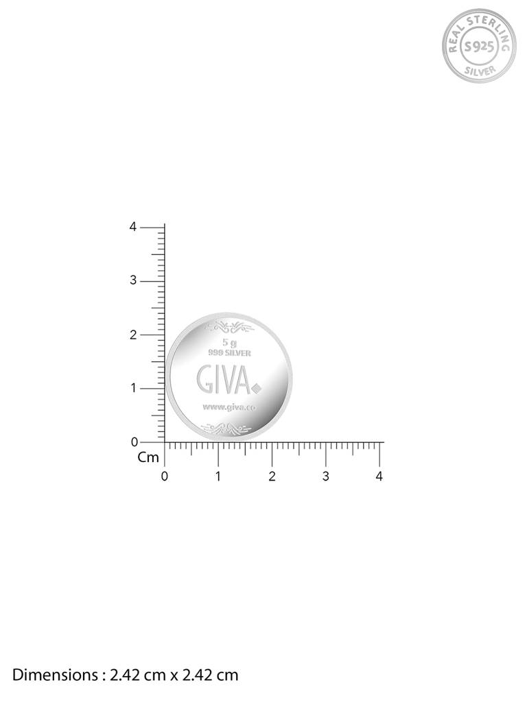 Giva 925 Silver Goddess Lakshmi Silver Coin - 5 G : CO040