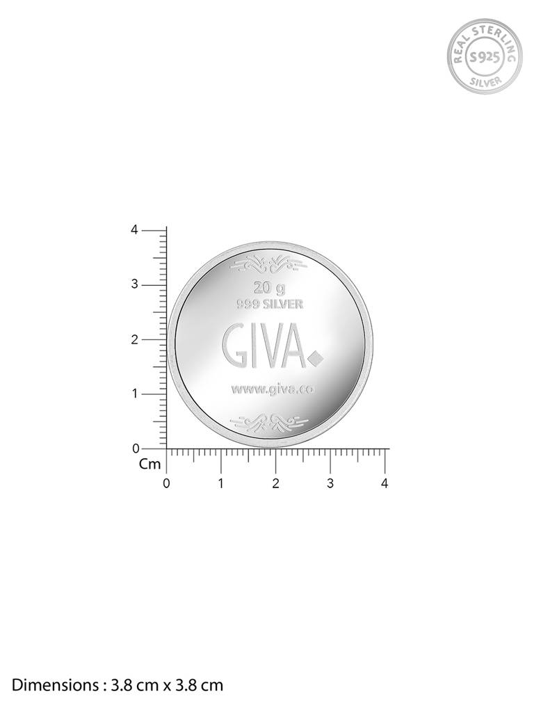 Giva 999 Sterling Silver Om Namah Shivay Coin : CO075