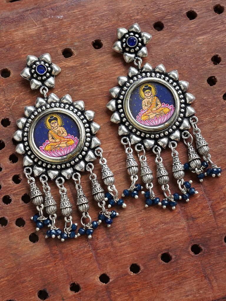 Firoza Painted Coin Nirvana Earrings : COINEARRING1359