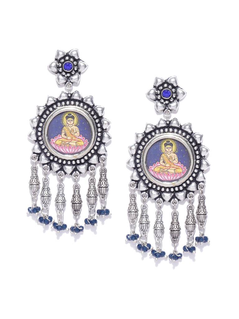 Firoza Painted Coin Nirvana Earrings : COINEARRING1359