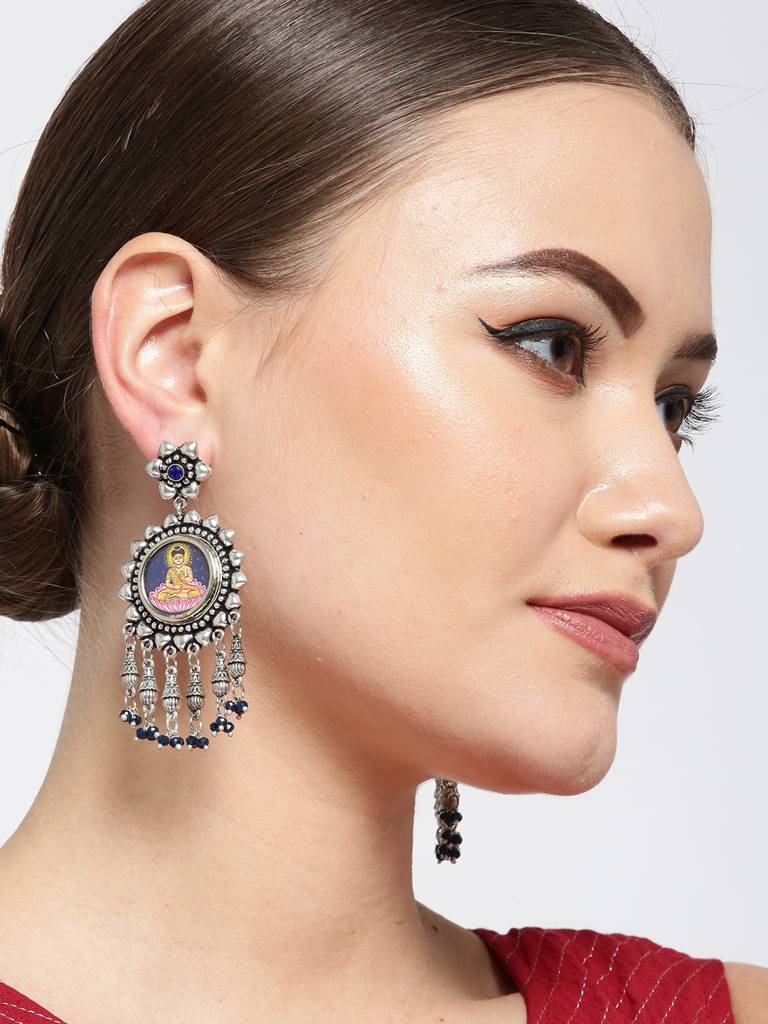 Firoza Painted Coin Nirvana Earrings : COINEARRING1359