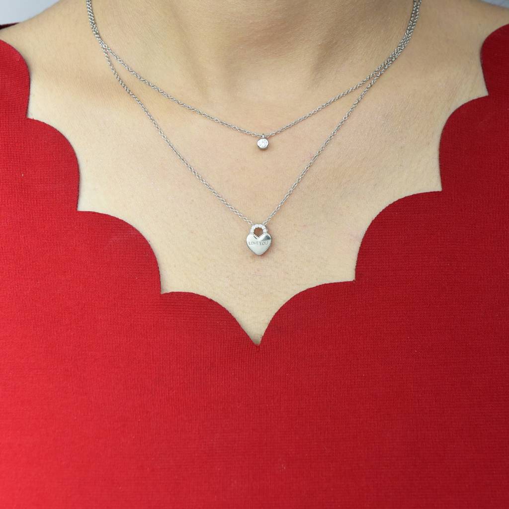 925 Sterling Silver Charming Chain Double Pendant | Double Layer Necklace : CP1009