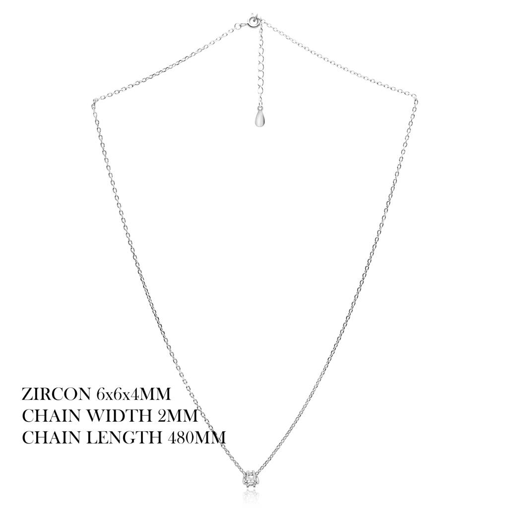925 Sterling Silver Single Solitaire Chain Pendant |Statement Necklace : CP1012