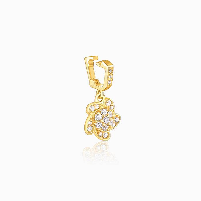 Giva 925 Sterling Silver Golden Floral Charm- Without Chain, Fits In Bracelet, Pendant And : CR013