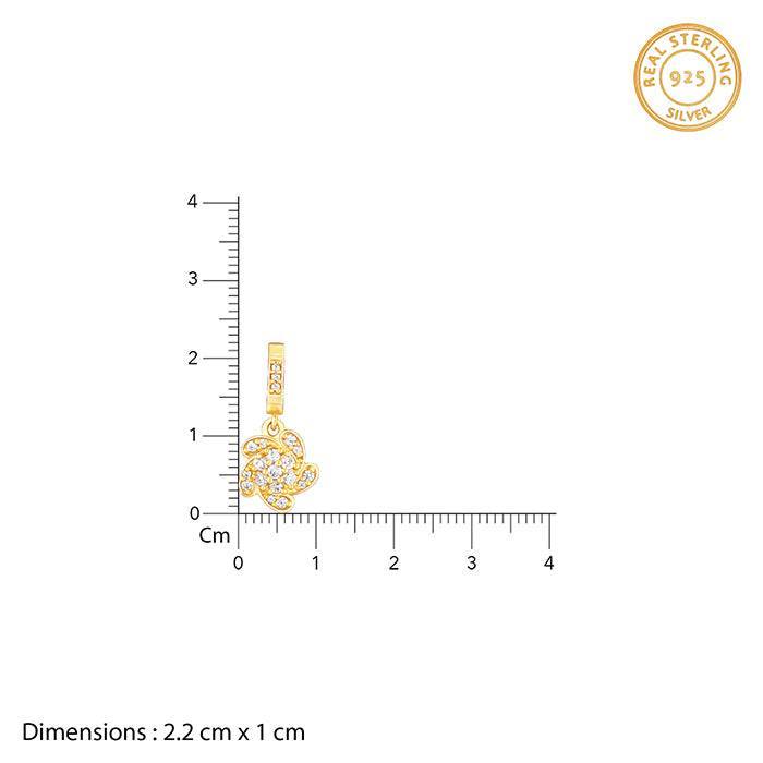 Giva 925 Sterling Silver Golden Floral Charm- Without Chain, Fits In Bracelet, Pendant And : CR013