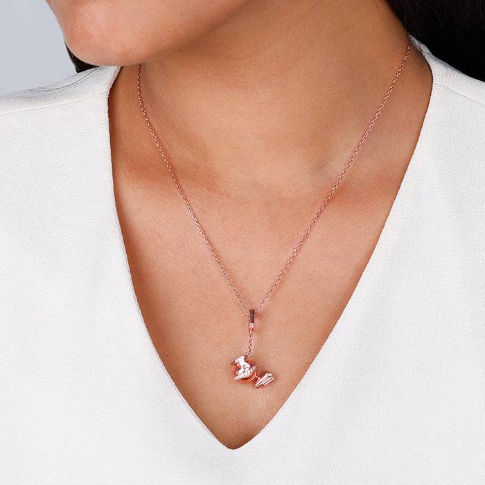Giva 925 Sterling Silver Rose Gold Lord Krishna Matka Charm- Without Chain, Fits In Bracel : CR014