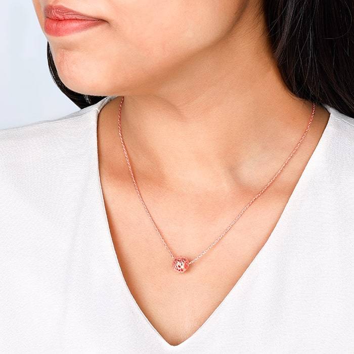 Giva 925 Sterling Silver Rose Gold Serinity Filigree Charm- Without Chain, Fits In Bracele : CR01
