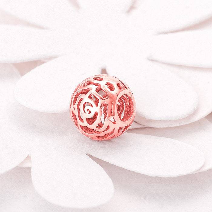 Giva 925 Sterling Silver Rose Gold Serinity Filigree Charm- Without Chain, Fits In Bracele : CR01