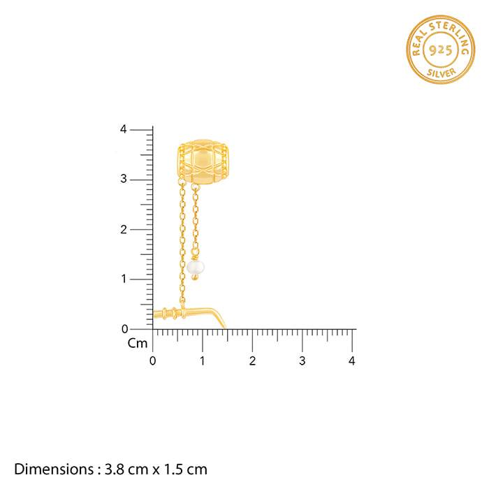 Giva 925 Sterling Silver Golden Dhol Charm - Without Chain, Fits In Bracelet, Pendant And  : CR024