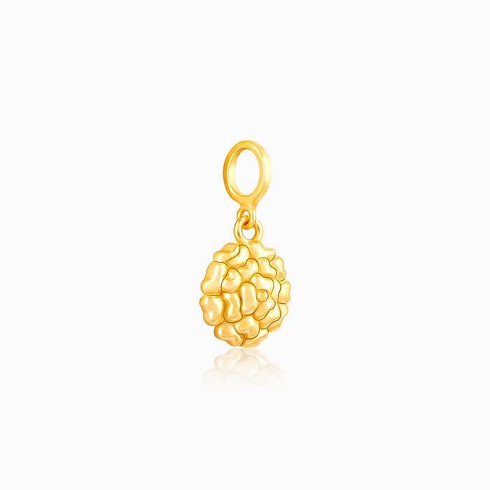 Giva 925 Sterling Silver Golden Marigold Floral Charm - Without Chain, Fits In Bracelet, P : CR027