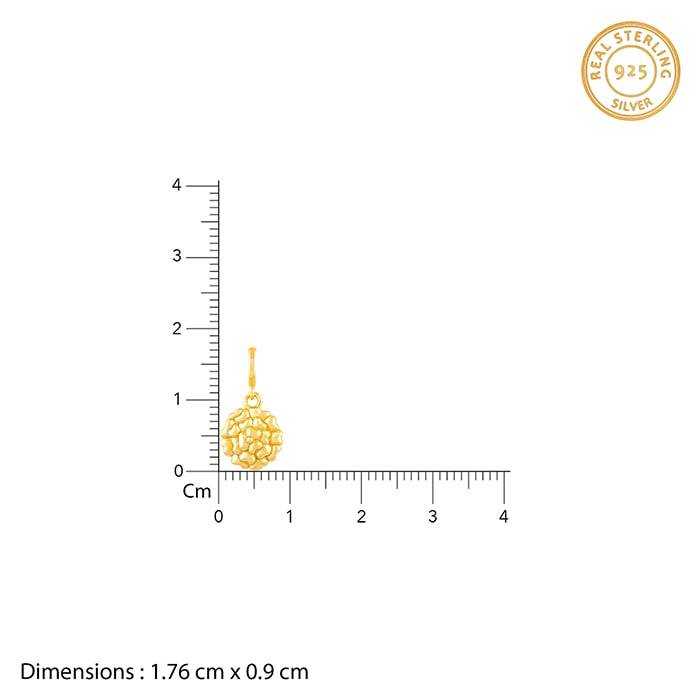 Giva 925 Sterling Silver Golden Marigold Floral Charm - Without Chain, Fits In Bracelet, P : CR027