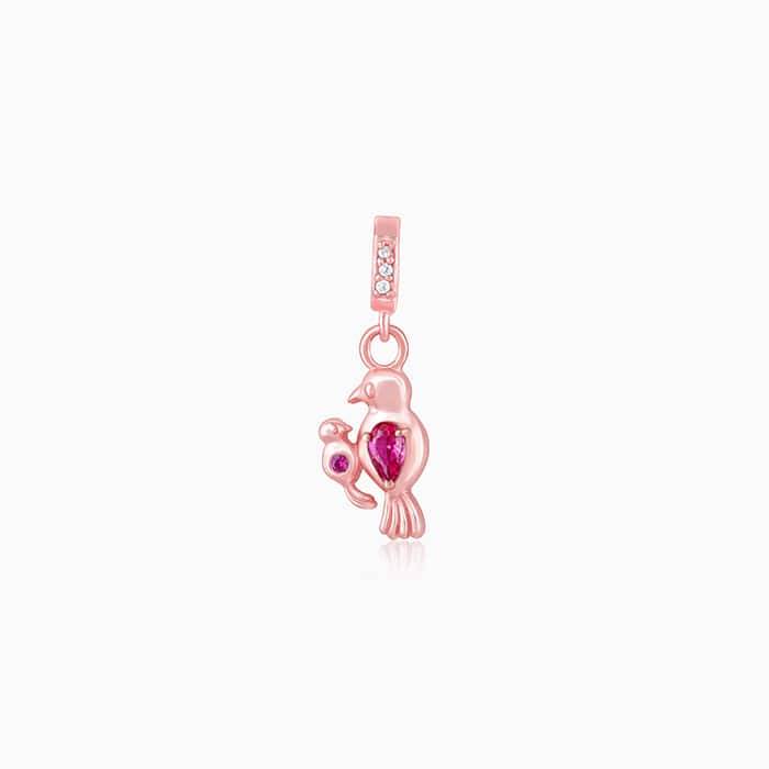 Giva 925 Sterling Silver Rose Gold Playful Parrot Charm- Without Chain, Fits In Bracelet,  : CR030