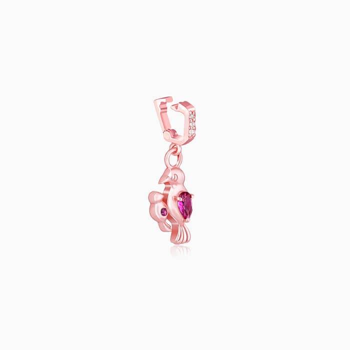 Giva 925 Sterling Silver Rose Gold Playful Parrot Charm- Without Chain, Fits In Bracelet,  : CR030