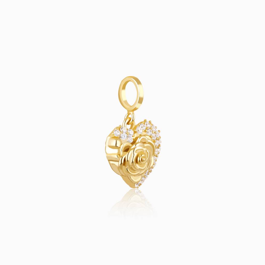 Giva 925 Sterling Silver Golden A Rose For You Charm - Without Chain, Fits In Bracelet, Pe : CR039