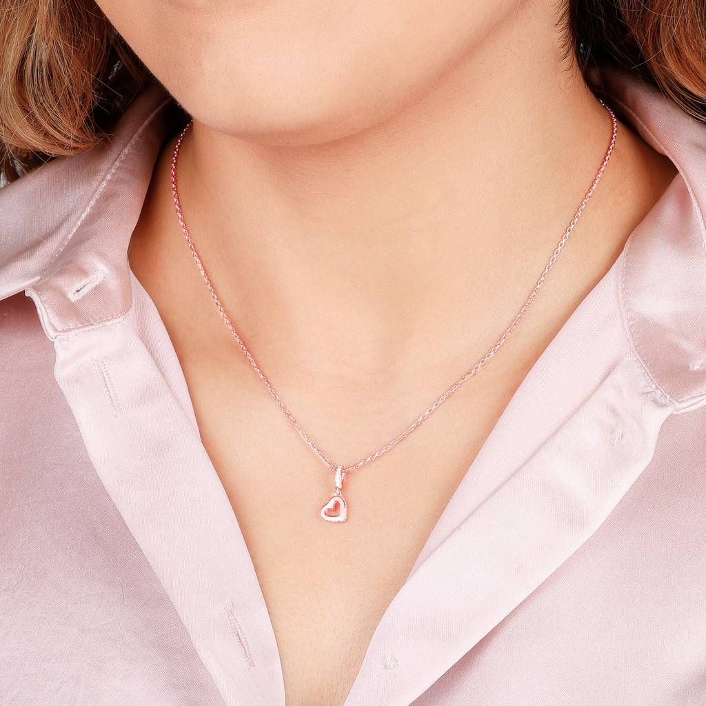 Giva 925 Sterling Silver Rose Gold Hearty Love Charm - Without Chain, Fits In Bracelet, Pendant And Necklace : CR03
