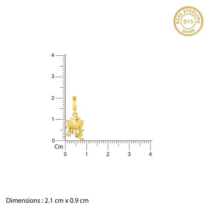 Giva 925 Sterling Silver Golden Aai Charm - Without Chain, Fits In Bracelet, Pendant And N : CR041