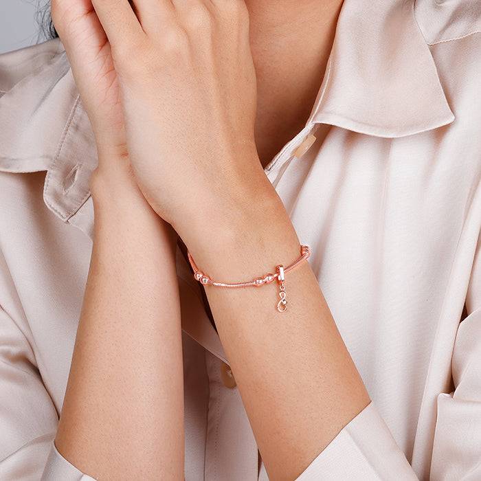 Giva 925 Sterling Silver Rose Gold Everlasting Love Charm - Without Chain, Fits In Bracele : CR050