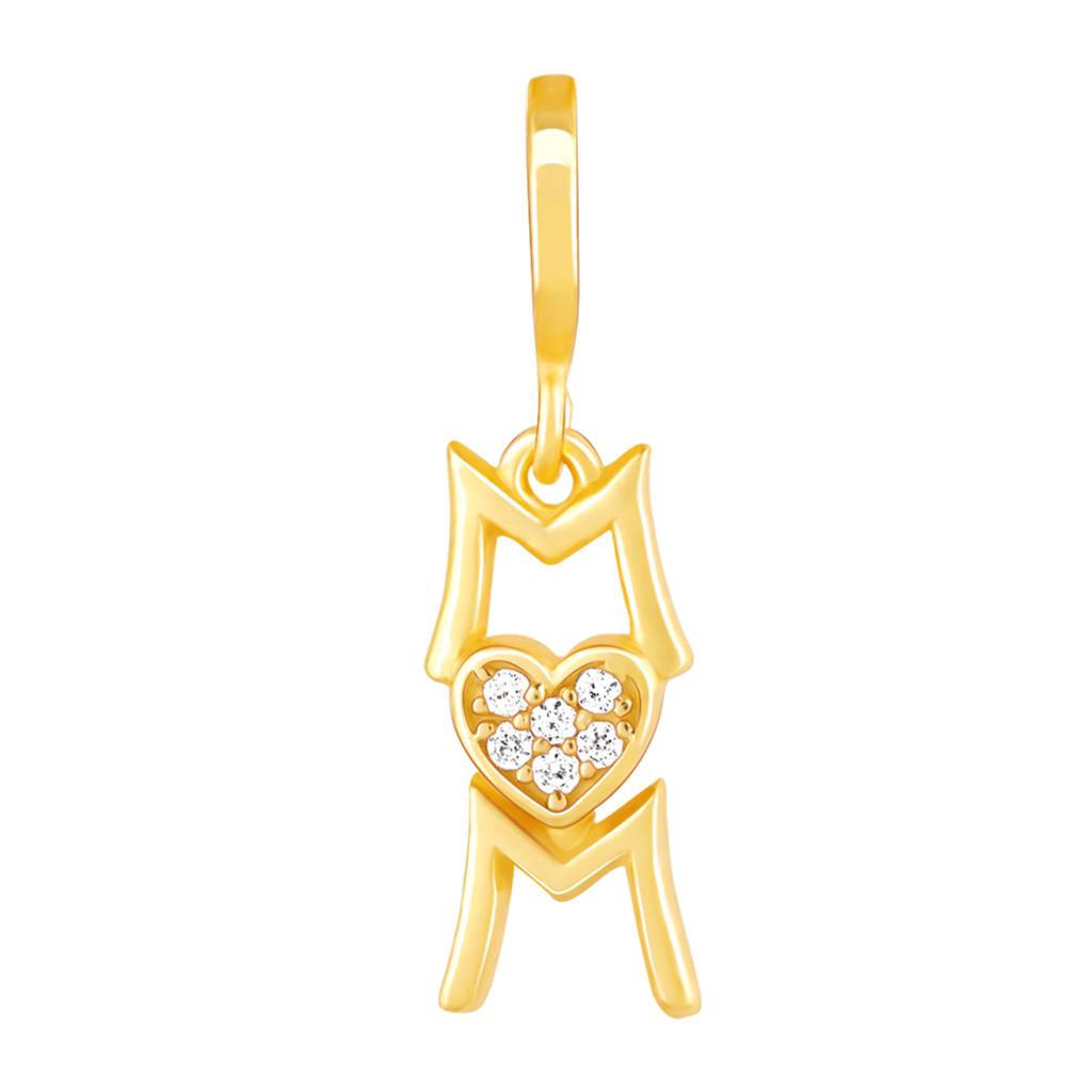 Giva 925 Sterling Silver Golden Classic Mom Heart Charm - Without Chain, Fits In Bracelet, Pendant And Necklac : CR06
