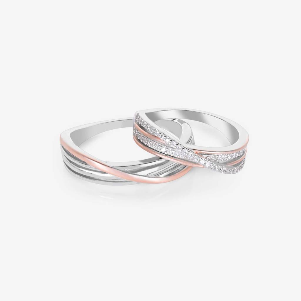 Charming Waves Rose Gold Couple Ring