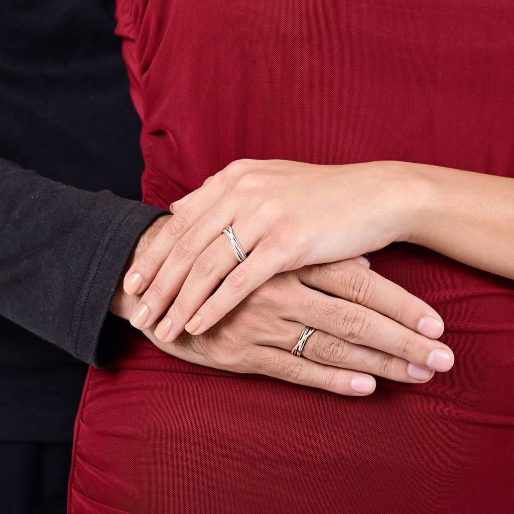 Charming Waves Rose Gold Couple Ring