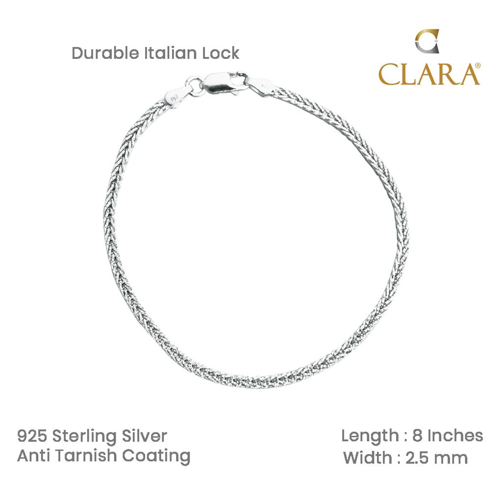 Pure 925 Sterling Silver Byzantine Men Bracelet In 8 Inches Gift For Men & Boys With Certificate Of Authenticity & 9 : CSBRM11
