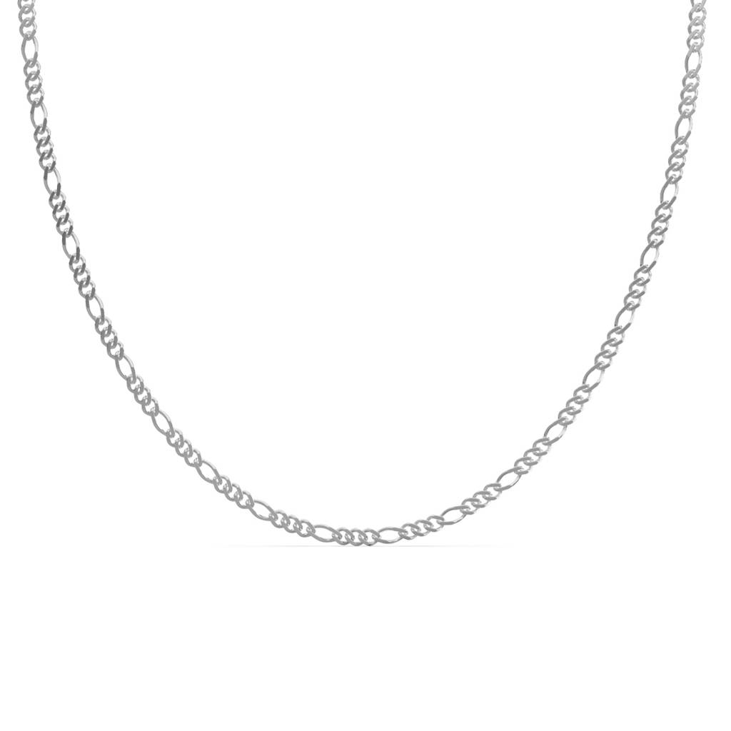925 Sterling Silver Figaro Chain Necklace In 18 Inches Gift For Women & Girls With Certificate Of Authenticity : CSCHAINF10_18