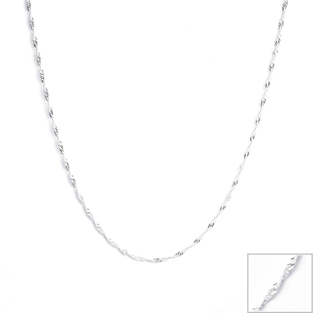 925 Sterling Silver Twisted Chain Necklace In 18 Inches Gift For Women & Girls With Certificate Of Authenticit : CSCHAINF11_18